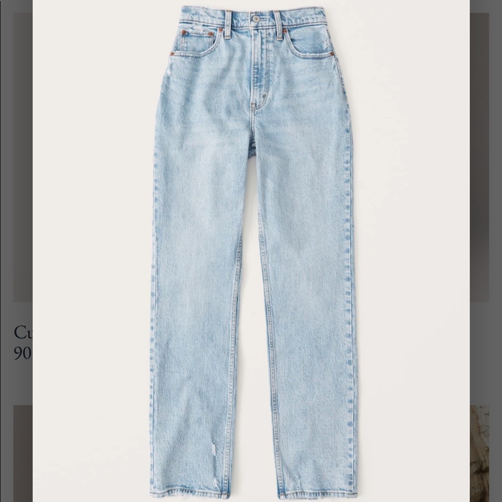 NWT Abercrombie & Fitch Curve Love Ultra High Rise 90s Straight Jean